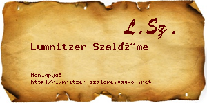 Lumnitzer Szalóme névjegykártya